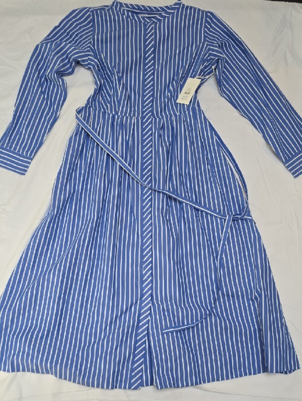 The Drop Blue and White Striped Midi Shirt Dress - Picture 2 of 12